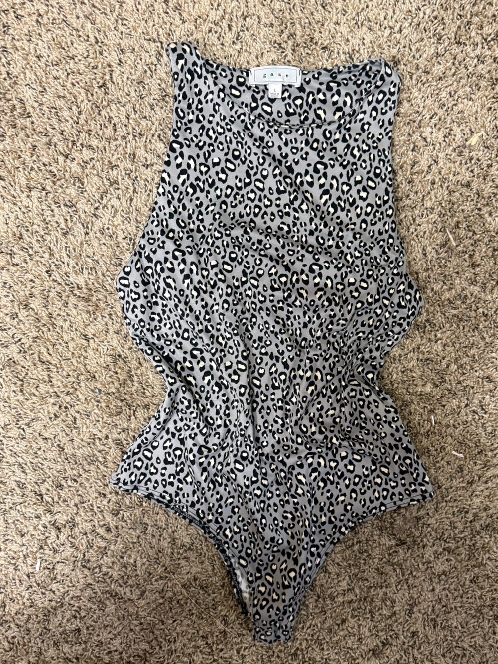 Women's Gray Leopard Print Tank Top